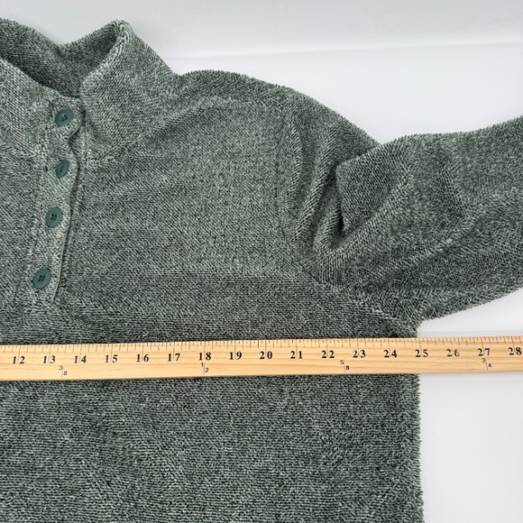 Eddie Bauer Sweater Men XL Green Fleece 1/4 Button Pullover Long Sleeve Comfy - Picture 9 of 11